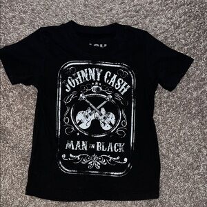 Iconic Johnny Cash Kids Black Graphic T-Shirt